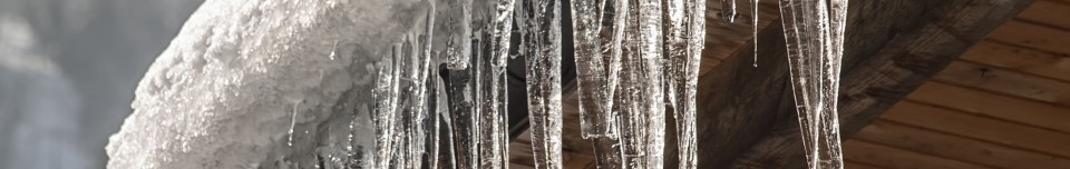 Icicles and snow on the roof