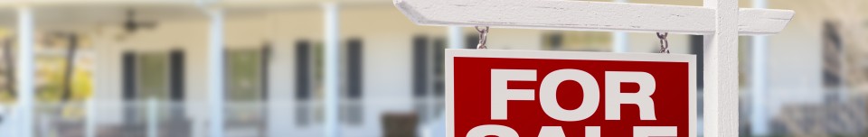 Home For Sale Sign in Front of New House