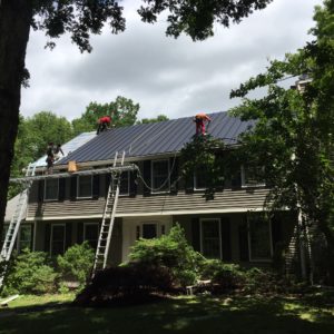 newly installed metal roofing