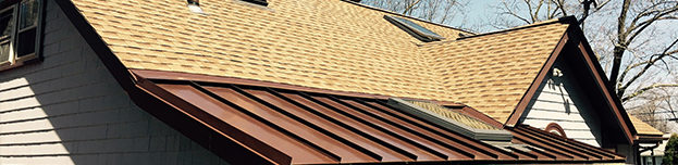 shingle roof with metal roof accent